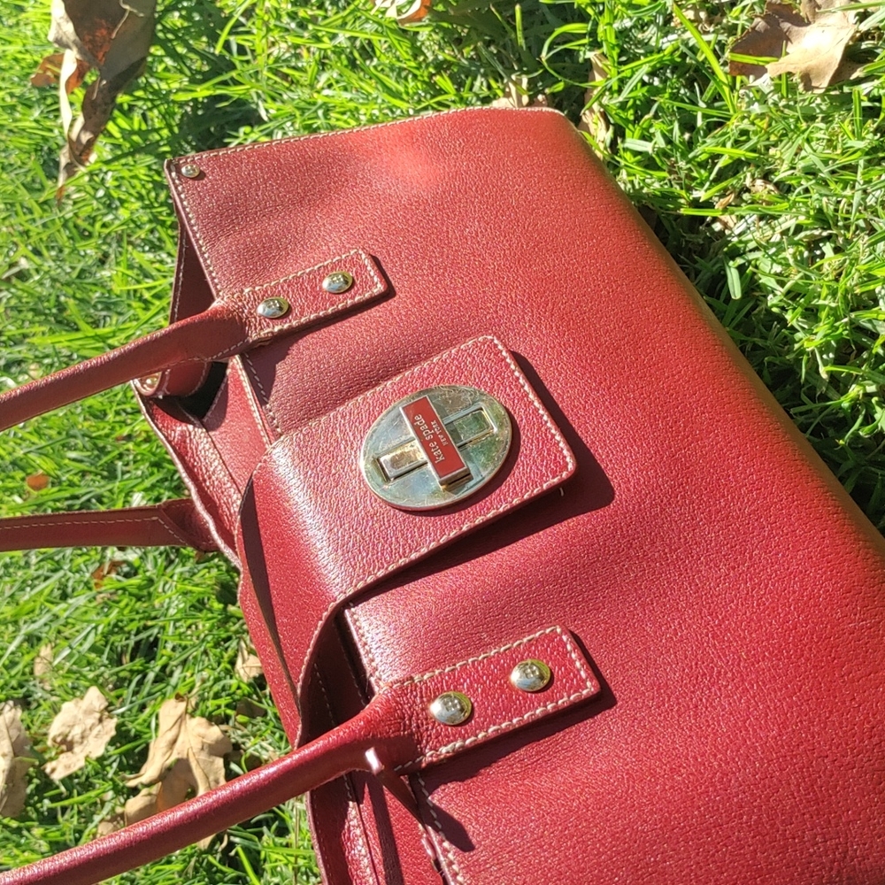 Red Leather Spade Bag
